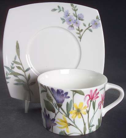 Parisian Bloom White Breakfast Cup & Saucer Set