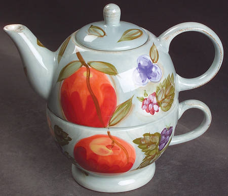 Santa Rosa Blue Individual Teapot & Lid with Cup