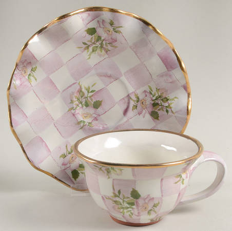 Rose Petal Flat Cup & Saucer Set