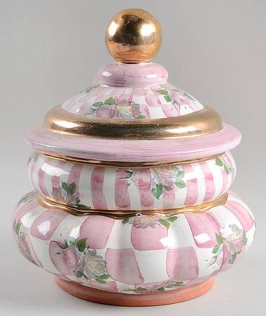 Rose Petal Cookie Jar & Lid