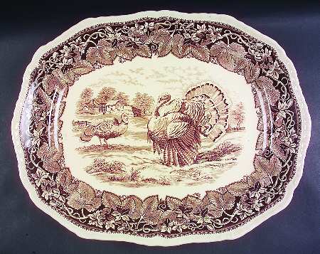 Vista Brown (Turkey Center) 19" Oval Serving Platter