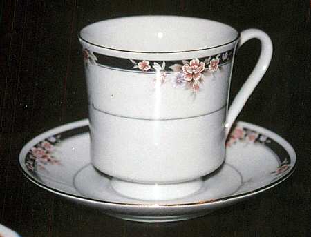 Rose Rings Footed Cup & Saucer Set
