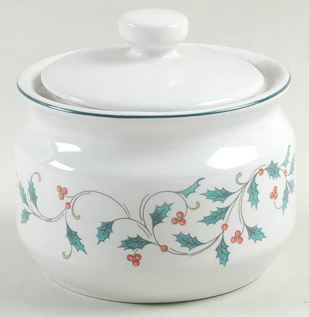 Holly Lace Sugar Bowl & Lid