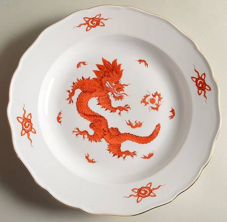 Ming Dragon Red (Ornate, No Band Border)