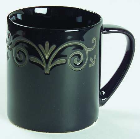 Tuscan Scroll Black Mug