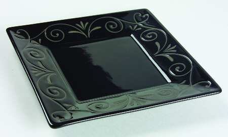 Tuscan Scroll Black Salad Plate
