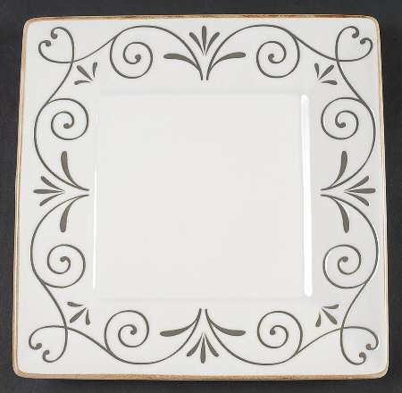 Tuscan Scroll White Salad Plate