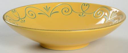 Tuscan Scroll Yellow Coupe Soup Bowl