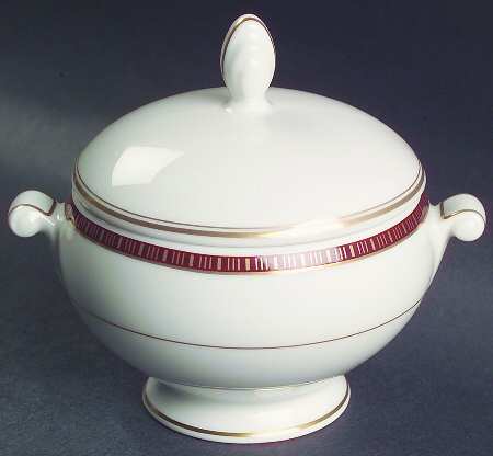 English Brocade Sugar Bowl & Lid