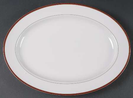 English Brocade 15" Oval Serving Platter