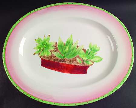 Cactus 20" Oval Serving Platter