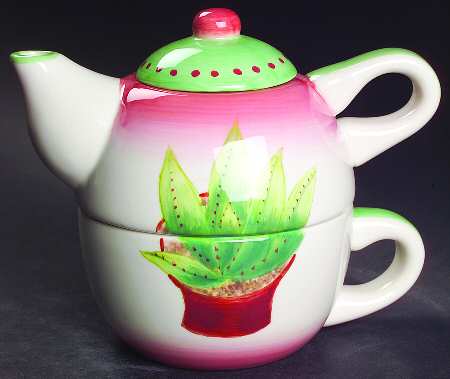 Cactus Individual Teapot & Lid with Cup