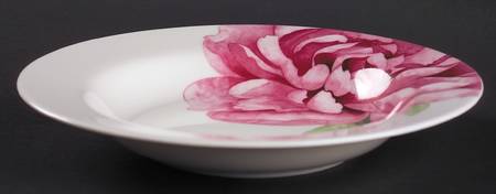 Peony (AK049, Elite Bone) Rim Soup Bowl