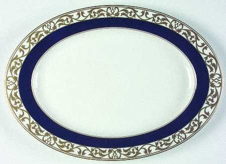 Lily Moire 14" Oval Serving Platter