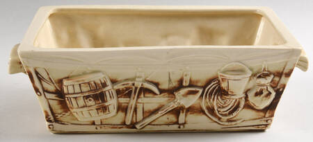 El Rancho Casserole-China W/Lid &Metal Stsnd-Base