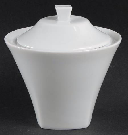 Oxygene White Sugar Bowl & Lid