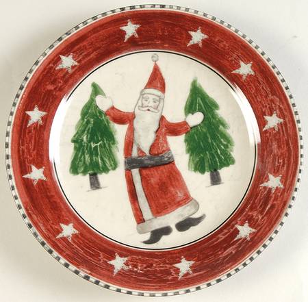 Folk Art Santa Salad Plate