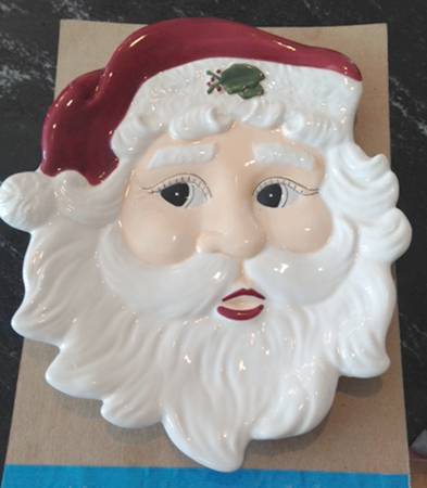 Folk Art Santa Santa Shaped Plate