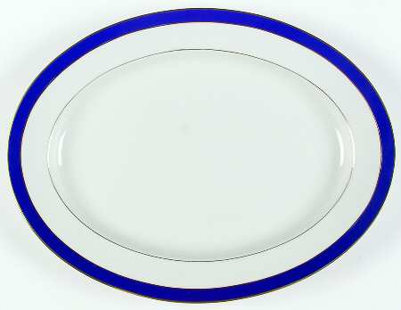 Royal Lapis (Royal Blue Band) 13" Oval Serving Platter