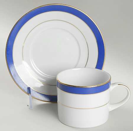 Royal Lapis (Royal Blue Band) Flat Cup & Saucer Set
