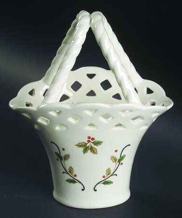 Holiday Lace 6" Handled Basket
