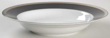 Tuxedo Black Large Rim Soup Bowl by Marc Blackwell
