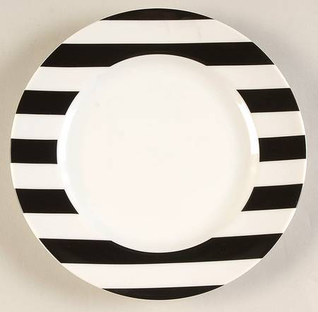 Awnings Stripe Black Luncheon/Salad Plate