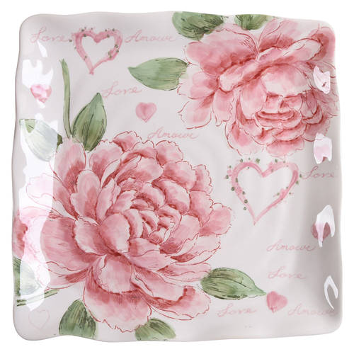 Amour Square Dinner Plate by Maxcera Corp
