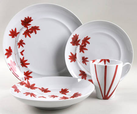 Pure Red 4 Piece Place Setting