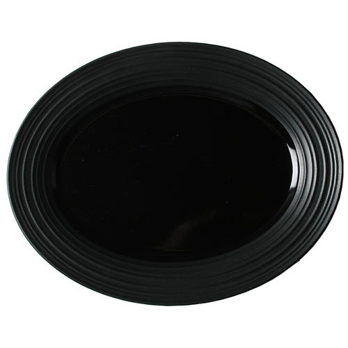 Swirl Black 14" Oval Serving Platter