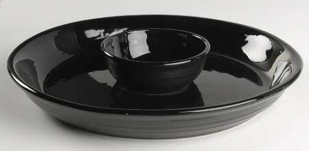 Swirl Black (2 Piece) Chip & Dip Set