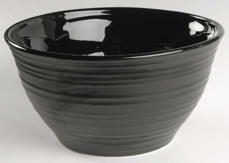 Swirl Black 11" Large Salad Serving Bowl