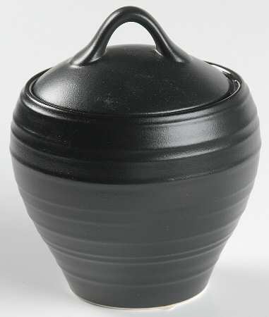 Swirl Black Sugar Bowl & Lid