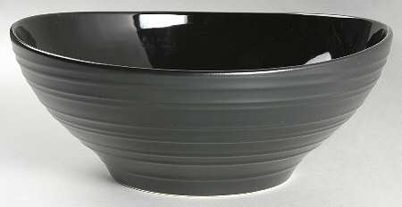 Swirl Black 9" Round Vegetable Bowl