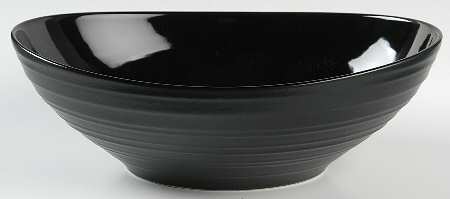 Swirl Black 10" Oval Vegetable Bowl