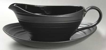 Swirl Black Gravy Boat & Underplate