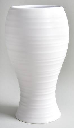 Swirl White 10" Vase