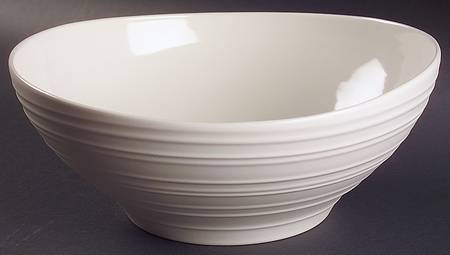 Swirl White 9" Round Vegetable Bowl