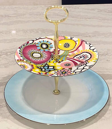 Margherita 2 Tiered Serving Tray (Dinner & Salad Plate)