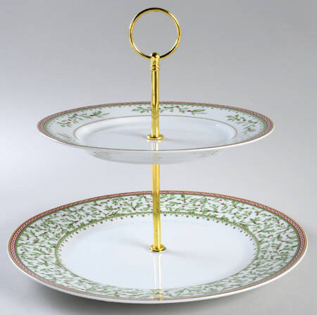 Holiday Traditions 2 Tiered Serving Tray (Dinner & Salad Plate)