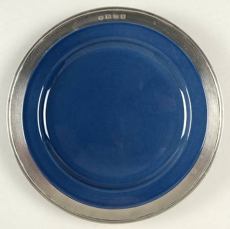 Convivio Blue Salad Dessert Plate with Pewter Rim