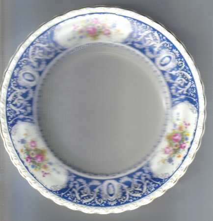 Kensington Blue and Gold Trim (No Center) by Myott Staffordshire