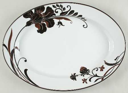 Cocoa Blossom 15" Oval Serving Platter
