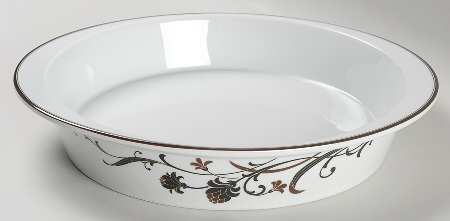 Cocoa Blossom 11" Deep Pie Serving Baking Plate
