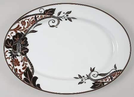 Cocoa Blossom 14" Oval Serving Platter