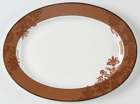 Damask Copper 13" Oval Serving Platter