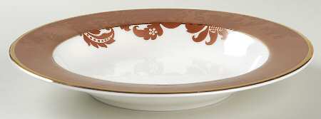 Damask Copper Large Rim Soup Bowl