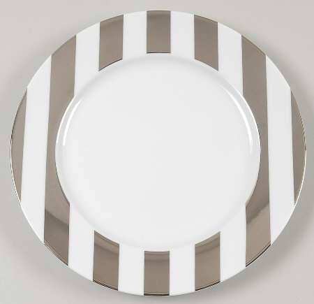 Awnings Stripe Parisian Platinum Luncheon/Salad Plate