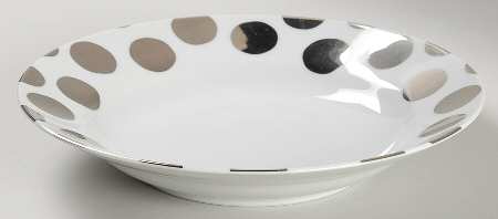 Dots Parisian Platinum 9" Soup/Pasta Bowl by Marc Blackwell