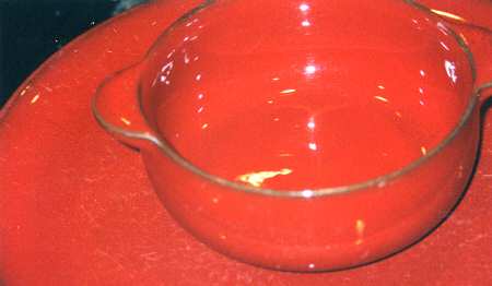 Red Orange Lugged Cereal Bowl